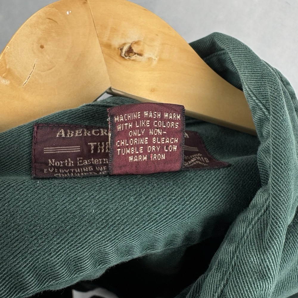 Vintage Abercrombie & Fitch The Big Shirt Men’s XL Green Long Sleeve Outdoors - Picture 7 of 8